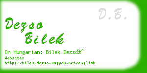 dezso bilek business card